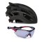 Ventoux Air cykelhjelm (mat sort metal) + Titan cykelbrille (sort/rd)