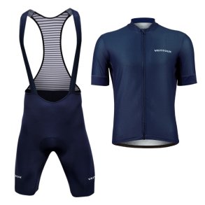S�ttilbud: Air cykeltr�je og Laser Bib cykelbukser. Sort/Navy bl�