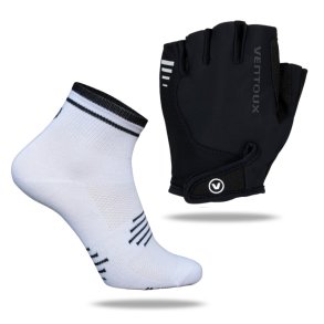 Ventoux SG+ cykelhandsker sort & Coolmax sokker, hvid/sort