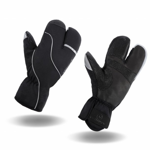 Ventoux Lobster, 3 fingered winter cycling gloves, black