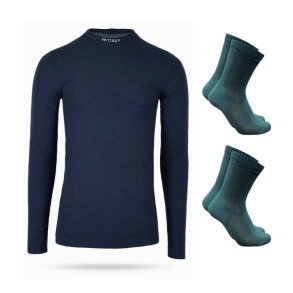 S�t med Merino base layer svedundertr�je og 2 par Thermolite cykelstr�mper