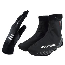 Ventoux Max Dry skoovertr�k, sort + Storm II cykelhandske, sort