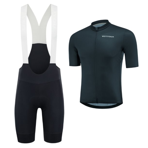 S�ttilbud: Flow cykeltr�je og Flow cykelbukser. Sort / Dark Petrol