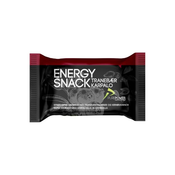 PurePower Energy Snack Bar, Tranebr, 60 gram