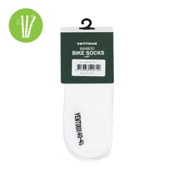 Ventoux Bamboo Bike socks, white, low cut