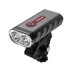 USB Power forlygte i aluminium. COB LED dioder. 1000 effektive lumenorlygte og USB 100 lumen baglygte