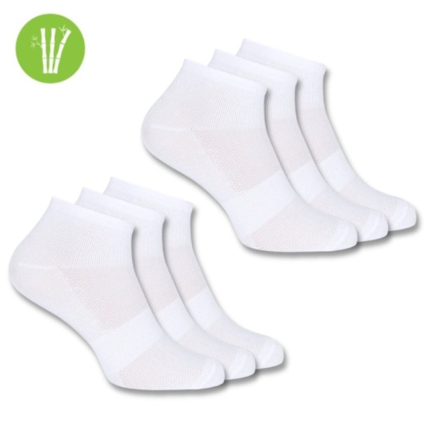 6 par Ventoux Bambus Low Cut cykelstrmper, hvid