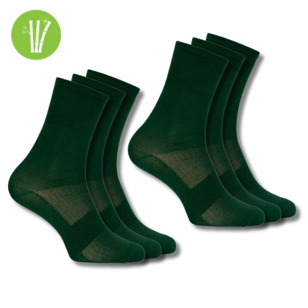6 pair Ventoux Bamboo Bike socks, Dark Green