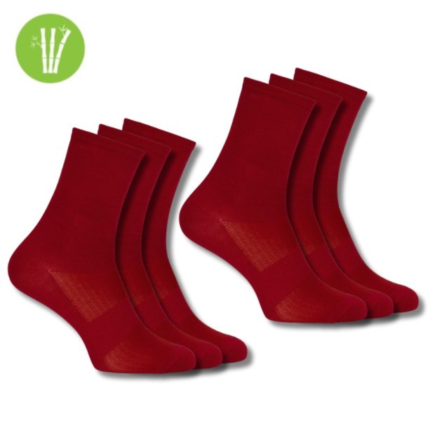 6 pair Ventoux Bamboo Bike socks, Red