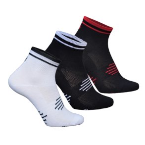 3 par Ventoux Coolmax Bike Socks, hvid+sort+rd