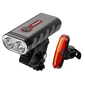 Power cykellygtes�t med 1000 lumen forlygte og firebird kombi for- og baglygte. Skarp pris 