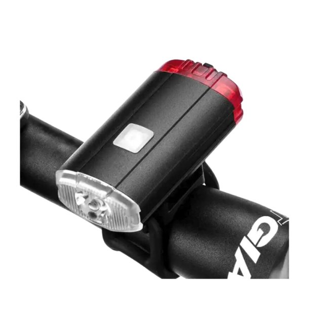Smart LED kombi lygte med b�de for- og baglygte. USB opladning. Hjelmmontering.  100 lumen