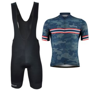 S�ttilbud: Hero cykeltr�je og Pro Bib cykelbukser. Sort/Bl�