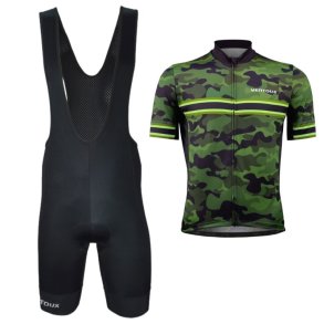 S�ttilbud: Hero cykeltr�je og Pro Bib cykelbukser. Sort/Gr�n