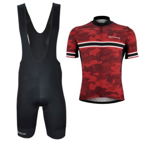 S�ttilbud: Hero cykeltr�je og Pro Bib cykelbukser. Sort/R�d