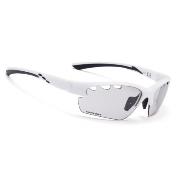 Ventoux Pro Vision cykelbrille, Fotochrome, mat hvid