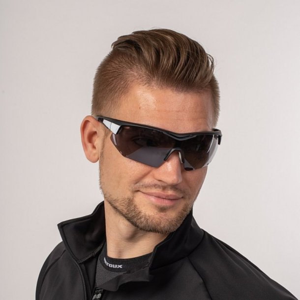 Ventoux Titan cykelbrille,  mat sort/hvid