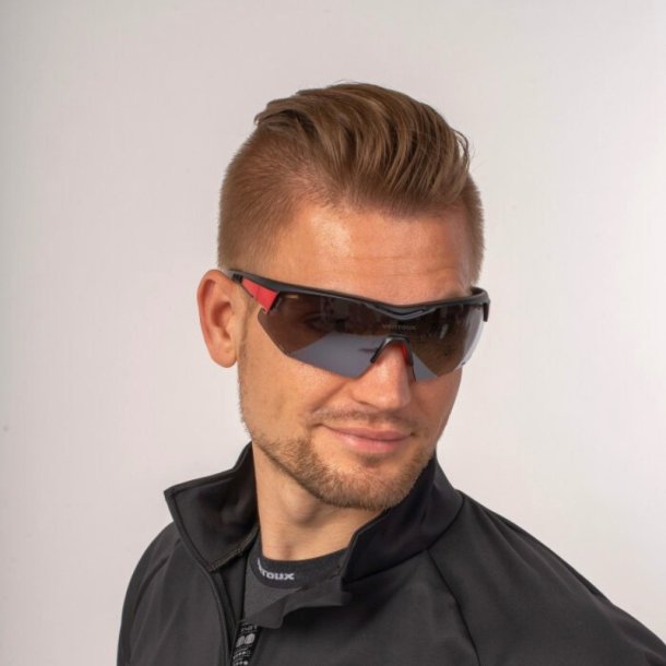 Ventoux Titan cykelbrille,  mat sort/rd