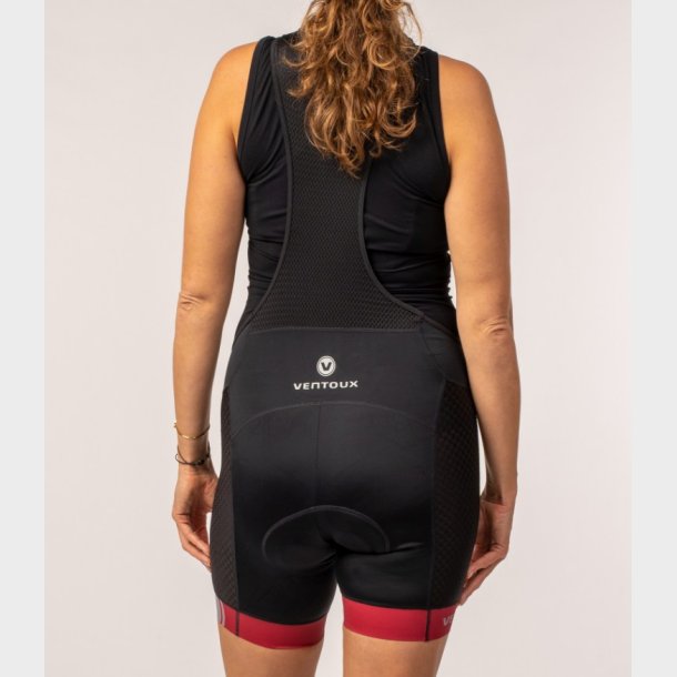 Ventoux Champion Bib Cycling Shorts, women, black/red