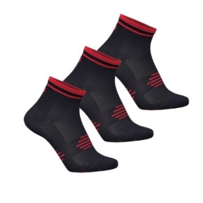 3 par Ventoux Coolmax Bike Socks, sort/rd
