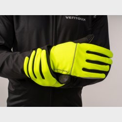 Ventoux Storm cycling gloves, neon