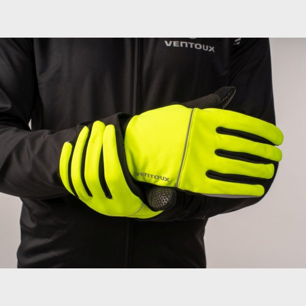 Ventoux Storm cycling gloves, neon