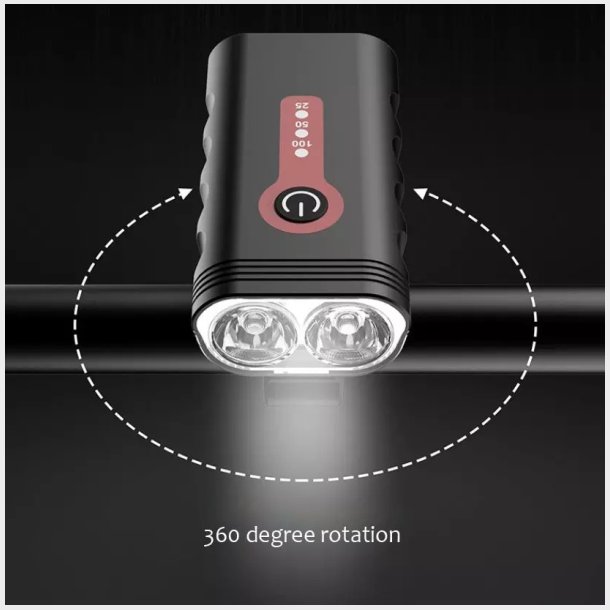 Kompakt USB cykellygtes�t med 300 lumen SuperL forlygte og USB 100 lumen baglygte